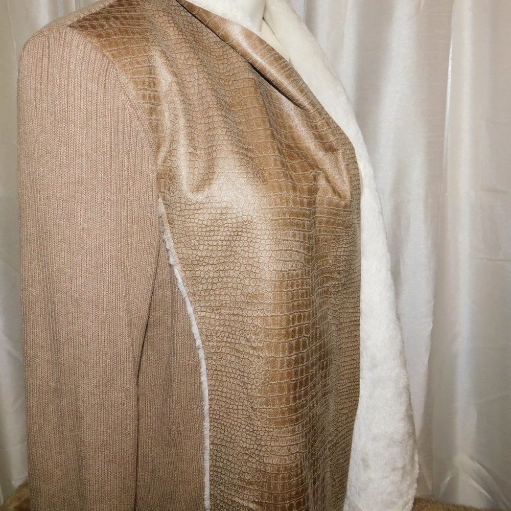 Alfred Dunner Cardigan Crocodile Print Open Front - image 8